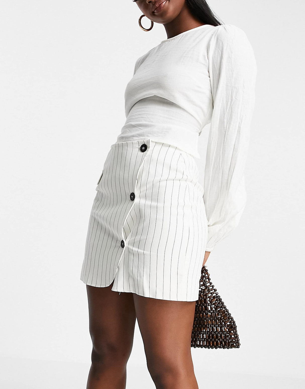 Reclaimed Vintage Inspired Mini Skirt Suit Co-Ord In Stripe