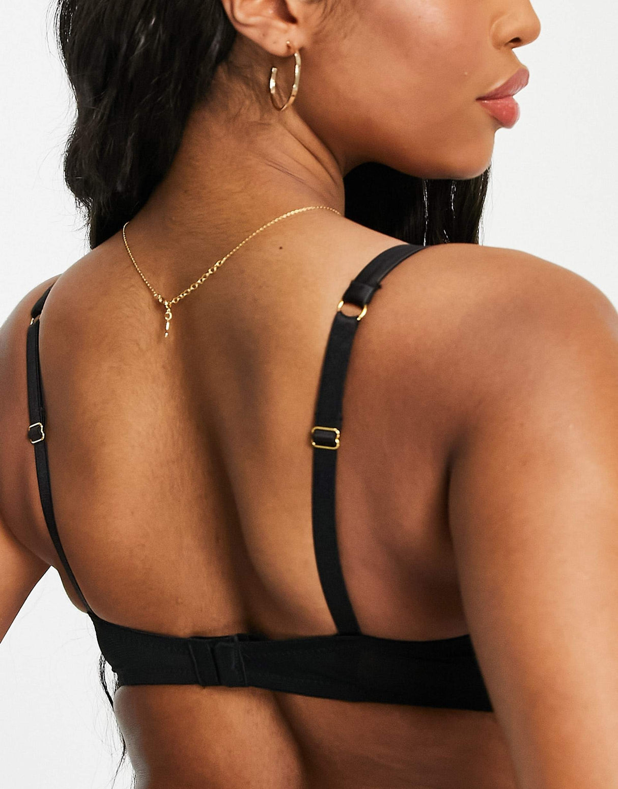 Figleaves Fuller Bust Pimlico Sheer Stripe Non Padded Plunge Bra In Black