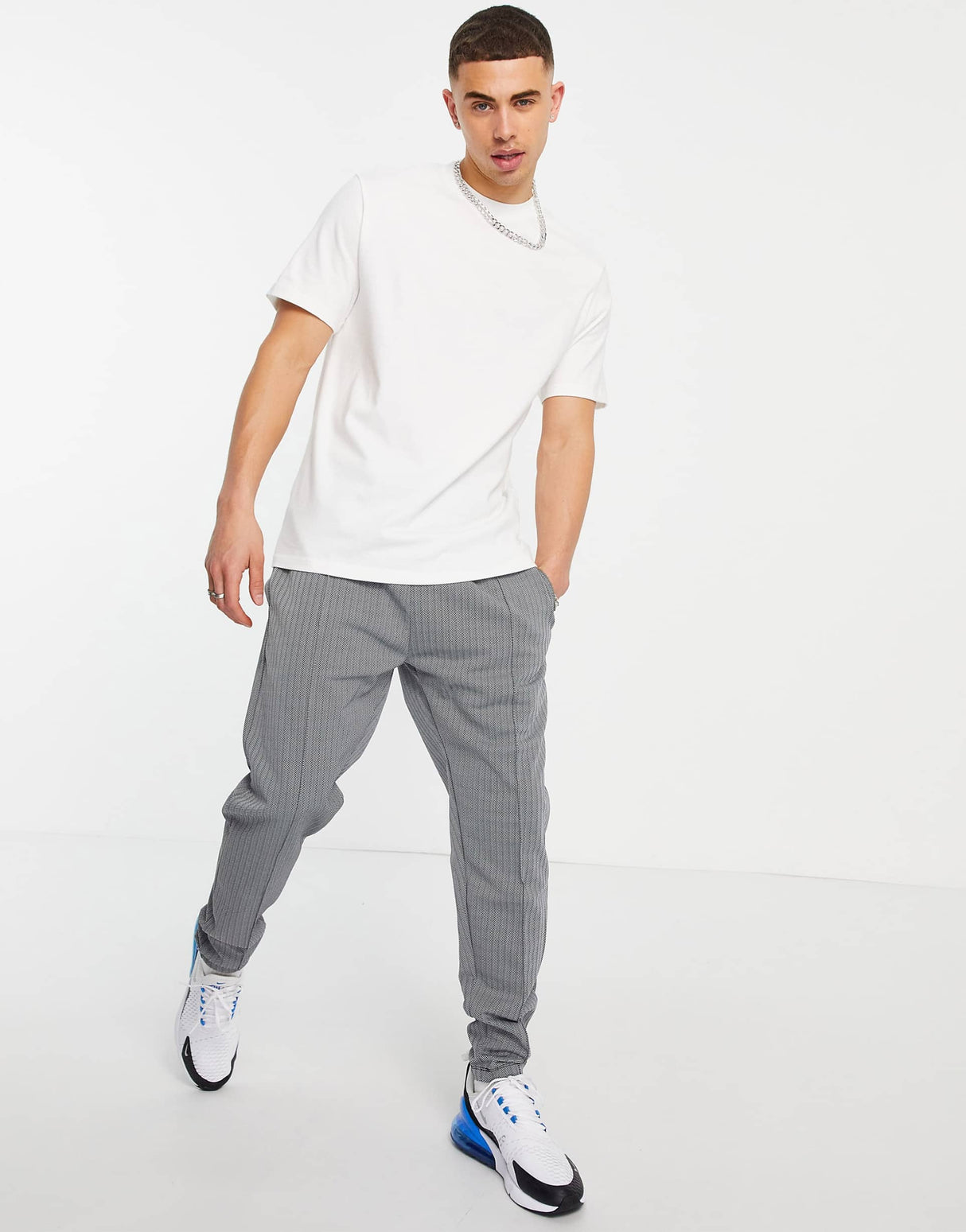 River Island Herringbone Jogger And T-Shirt Set