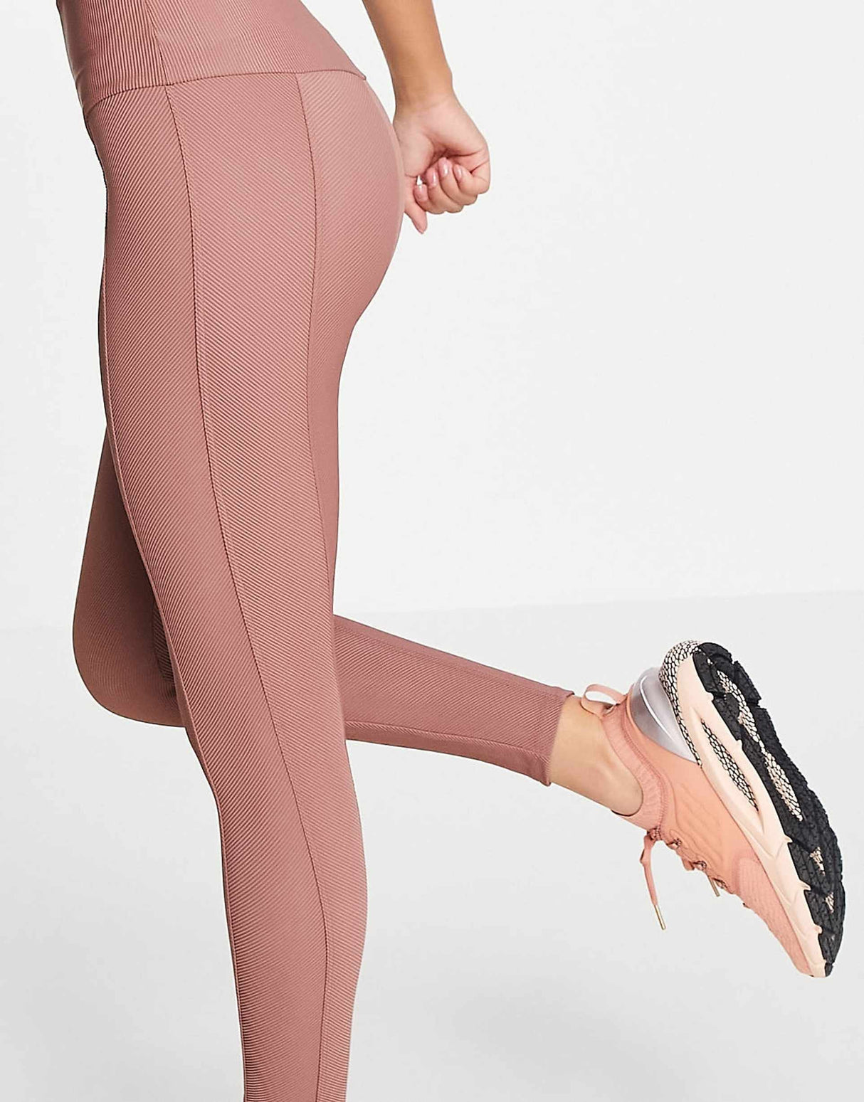 Onzie Sweetheart Ribbed Leggings In Light Brown