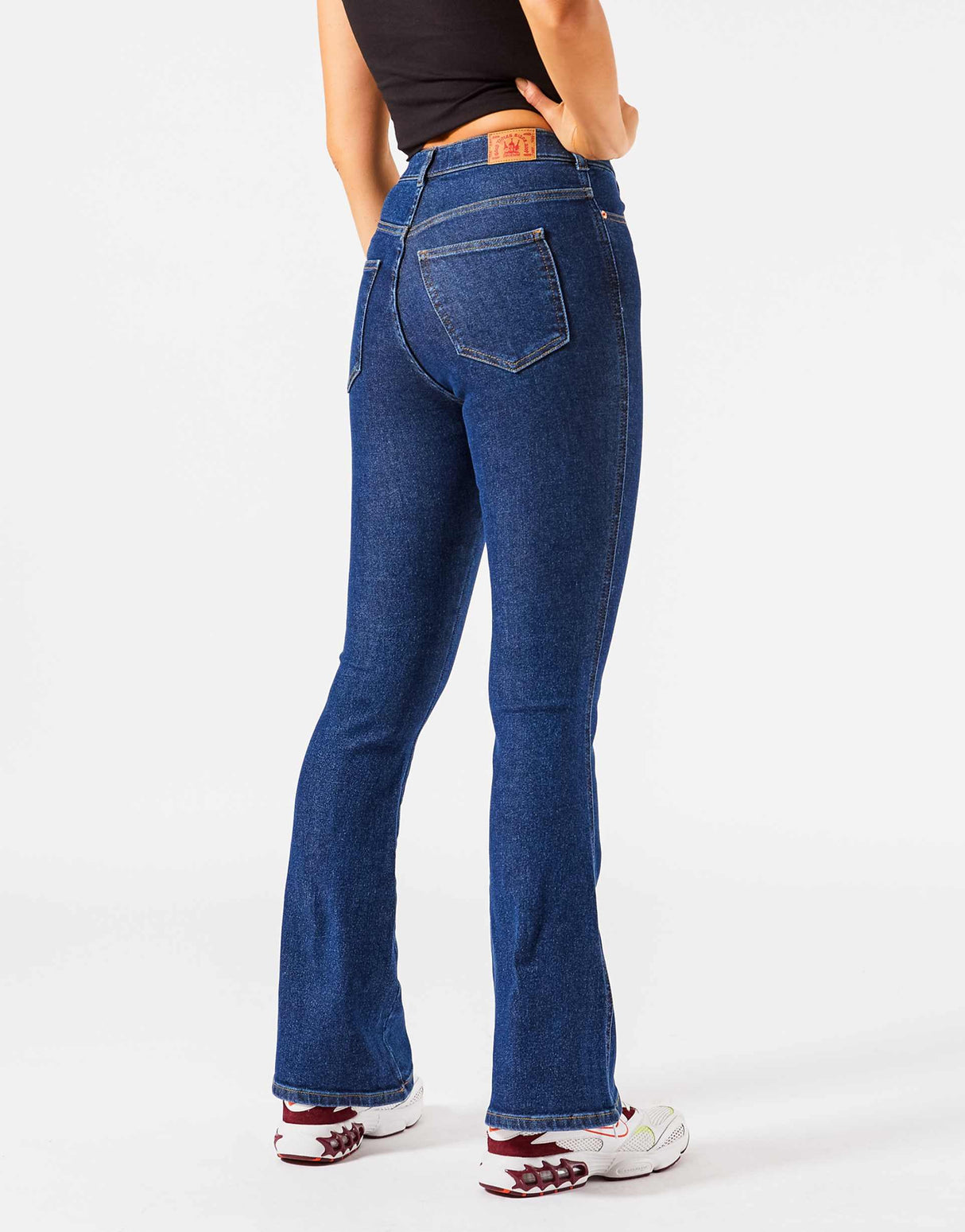 Dr Denim Moxy Flared Jeans With Seam Detail In Indigo