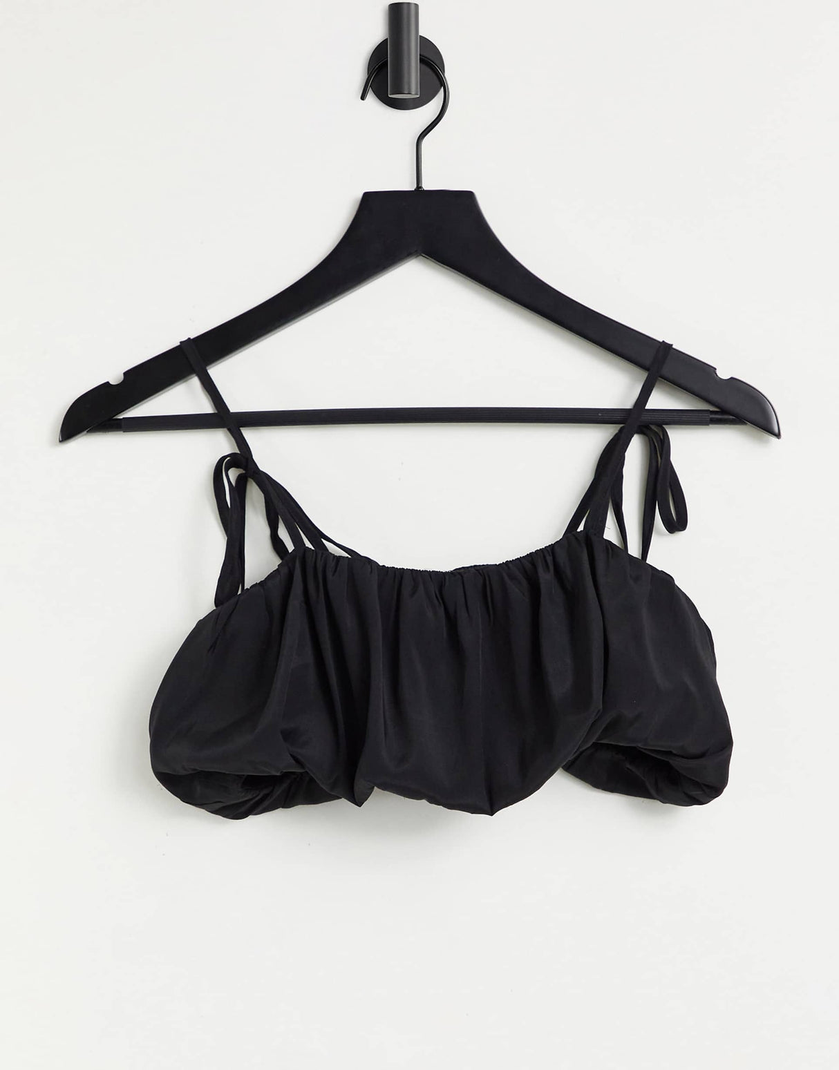 Na-Kd Smock Detail Crop Top In Black