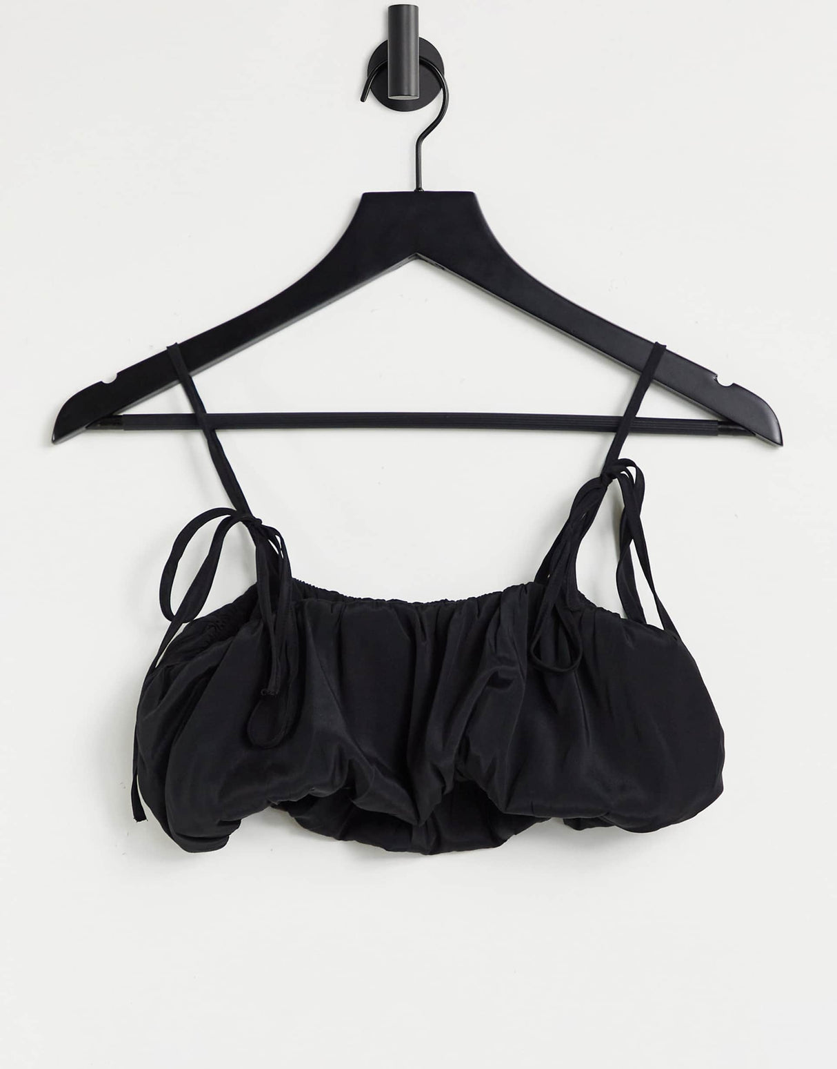 Na-Kd Smock Detail Crop Top In Black