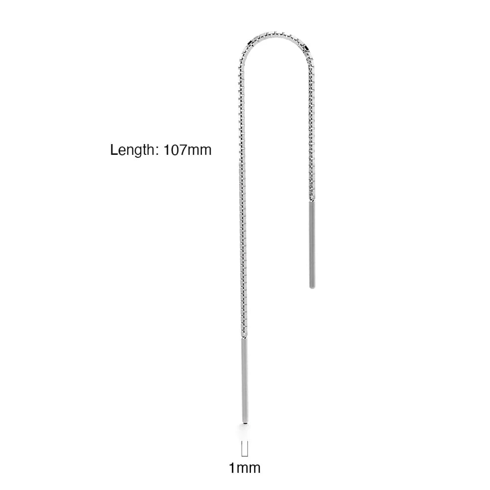 Solid 925 Sterling Silver Wire Threader Earrings