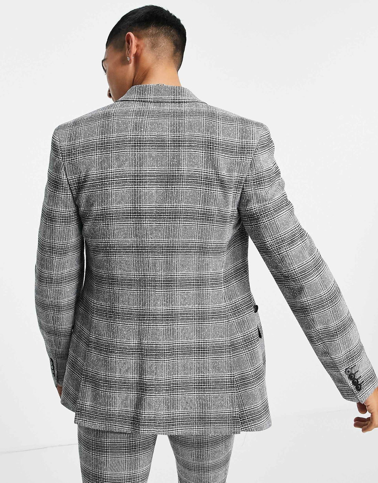Asos Design Super Skinny Suit Jacket In Grey Check