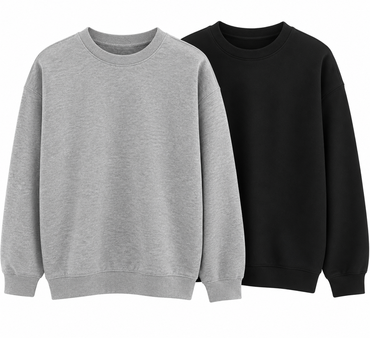 Asos Design Oversized Sweatshirt 2 Pack Black/Grey Marl