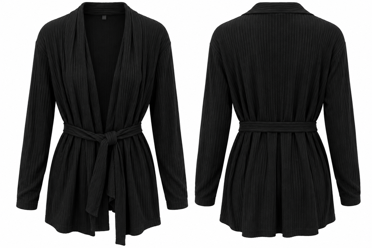 Asos Design Lounge Super Soft Rib Midi Robe In Black