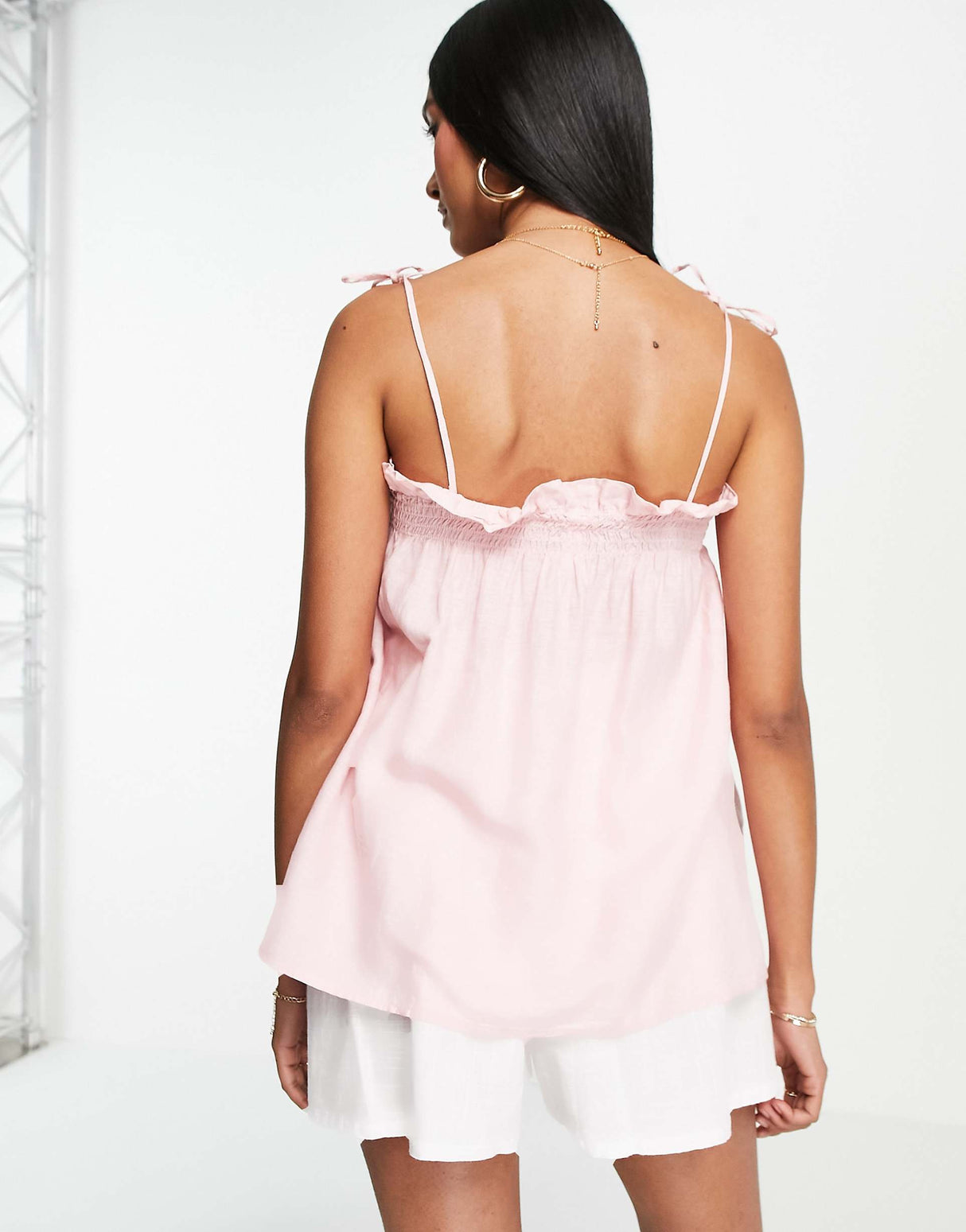 Mango Tie Detail Camisole In Pink