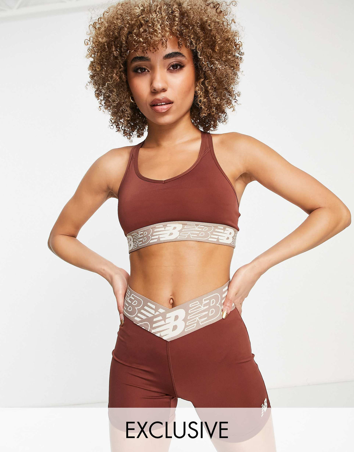 New Balance Running Pace 3.0 Medium Support Sports Bra In Cinammon