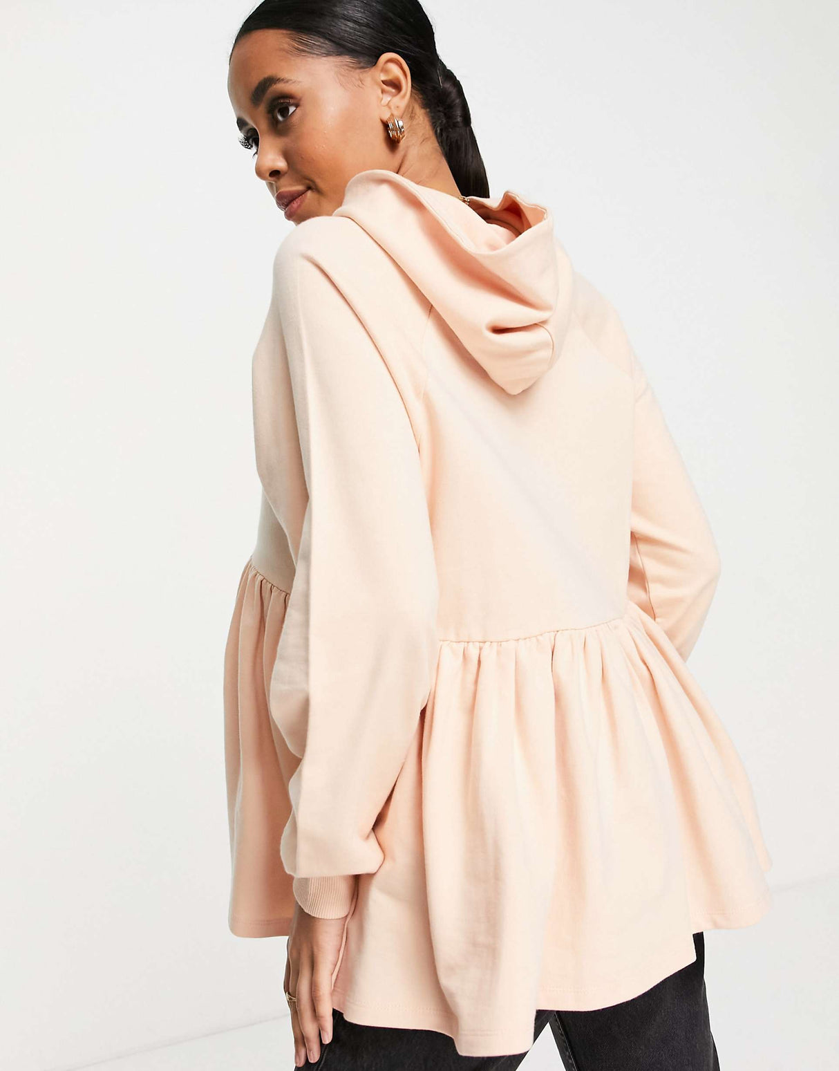 Asos Design Maternity Smock Hoodie In Pink
