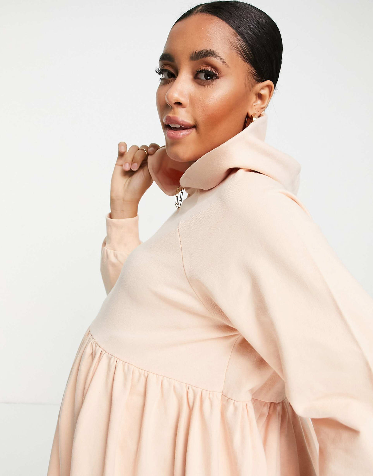 Asos Design Maternity Smock Hoodie In Pink