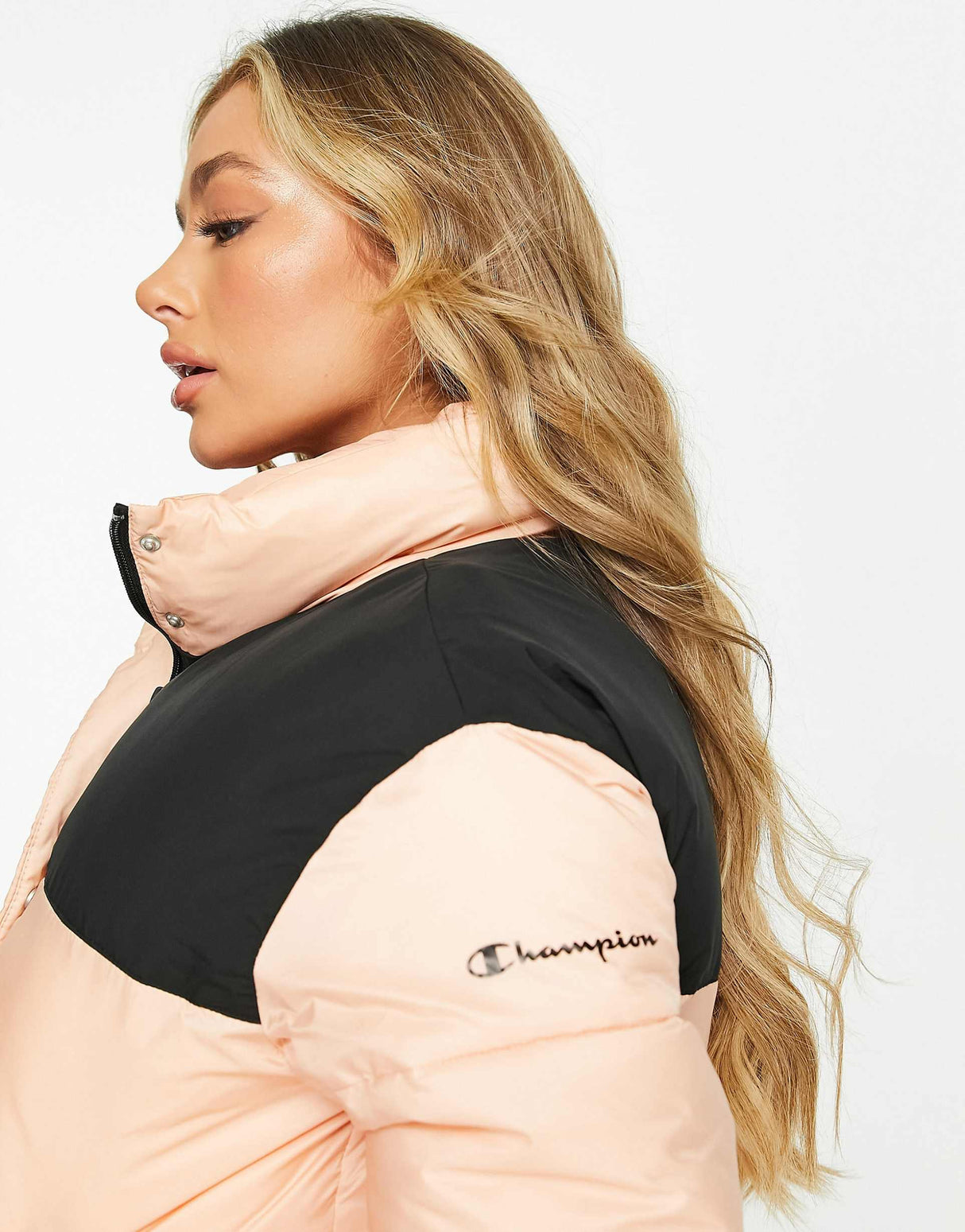 Champion Puffer Jacket In Pink