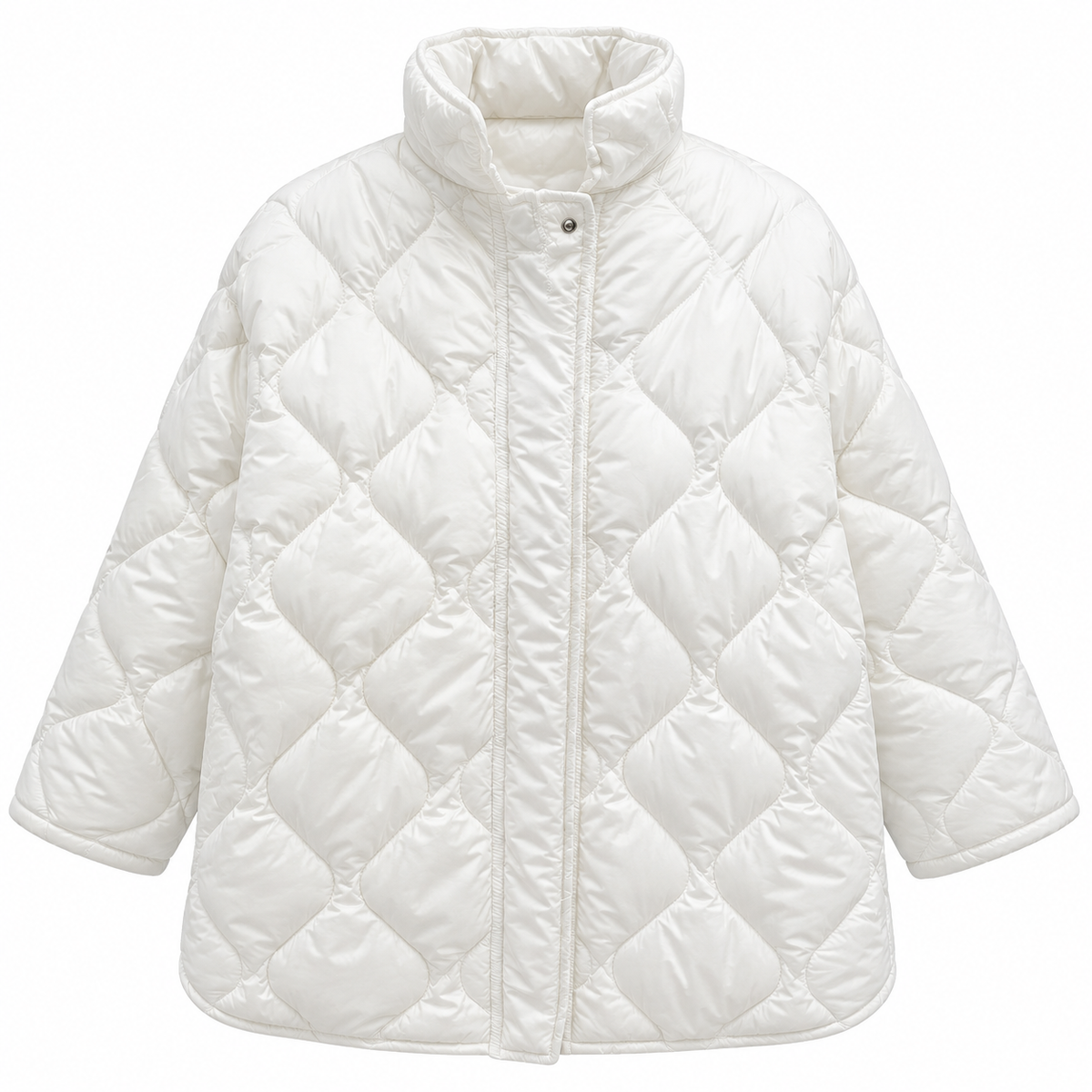 Asos Design Onion Quilt Puffer Jacket In White