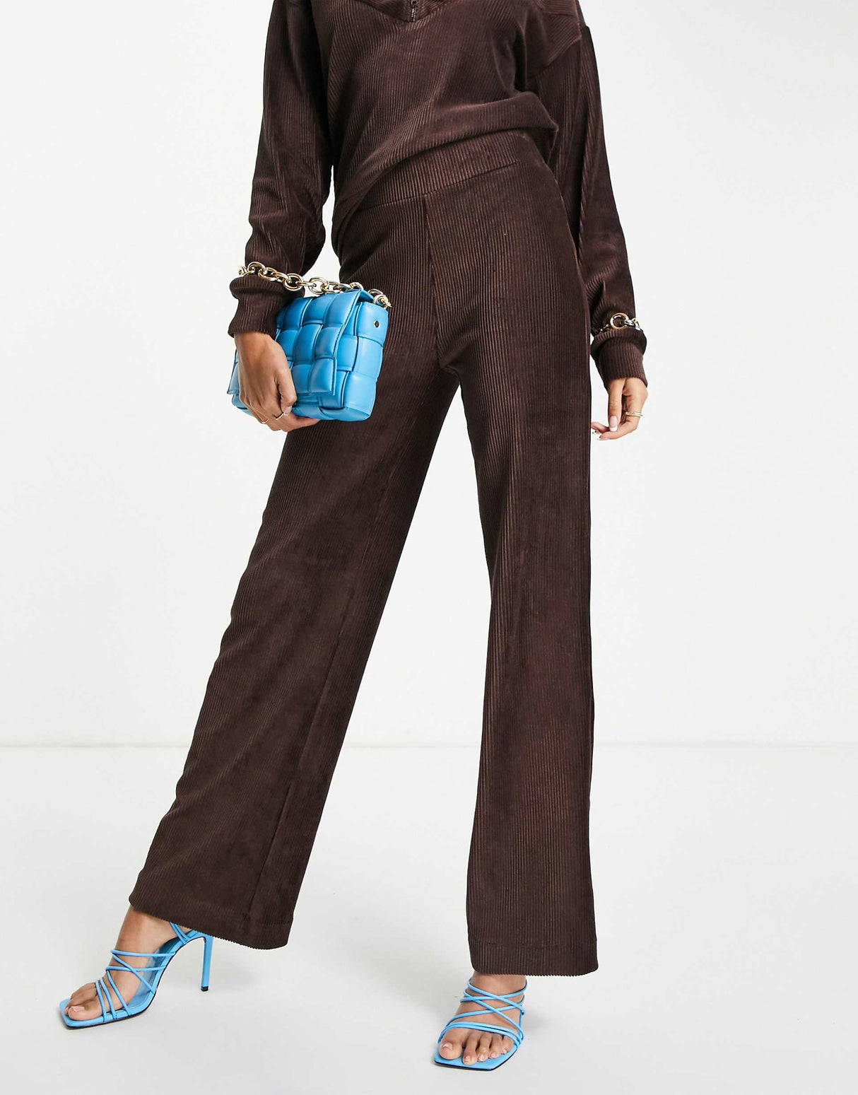 French Connection Shula Half Zip Valour Tracksuit Top In Chocolate Brown Co-Ord