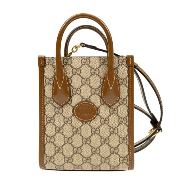 Gucci GG Supreme Monogram Shoulder Bag - Brown