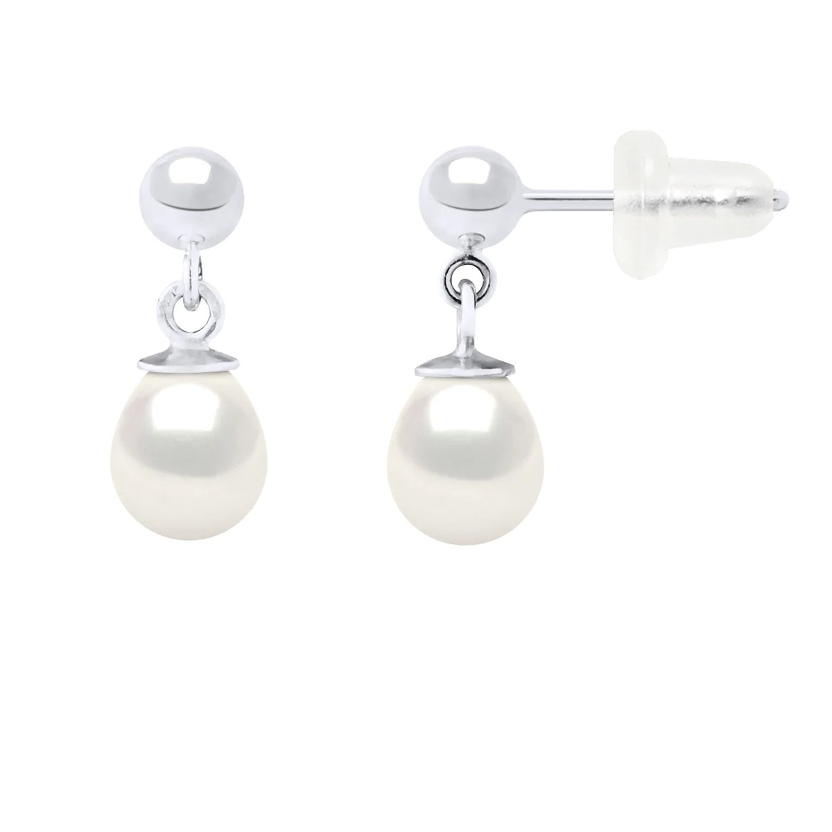 Manufacture Royale Earrings Freshwater Pearl White White Gold 6-7mm