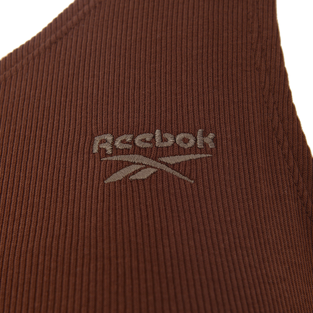 Reebok Assymetric One Shoulder Crop Top In Brown