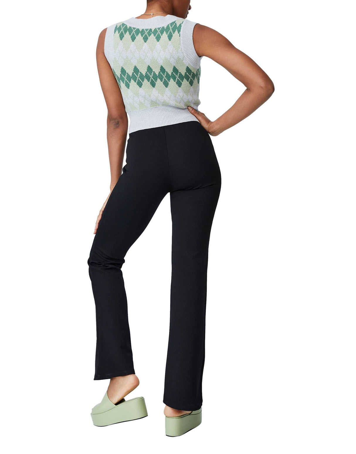 Cotton:On Intarsia Print Knitted Sweater Vest In Green