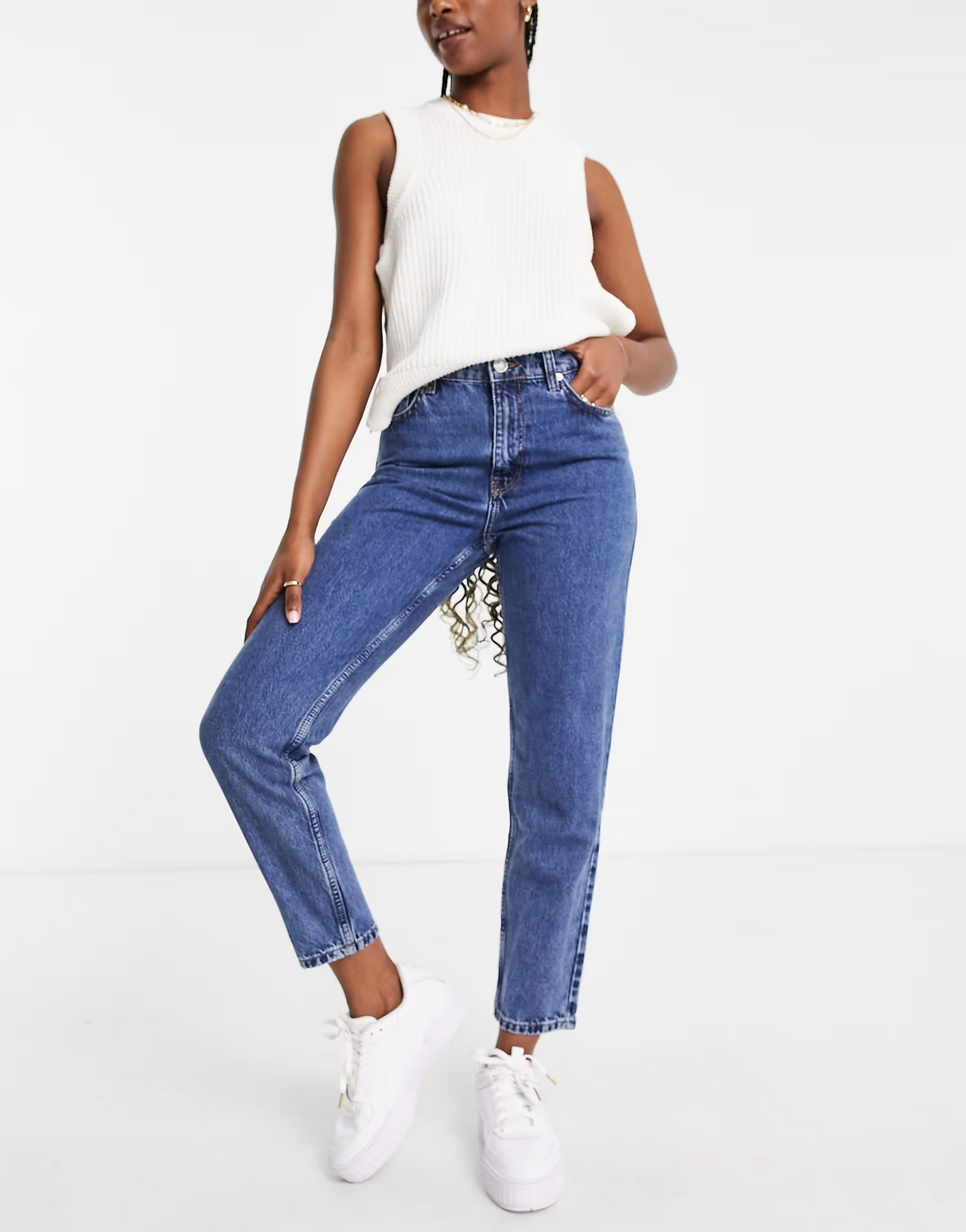 Mango Mom Jeans In Blue