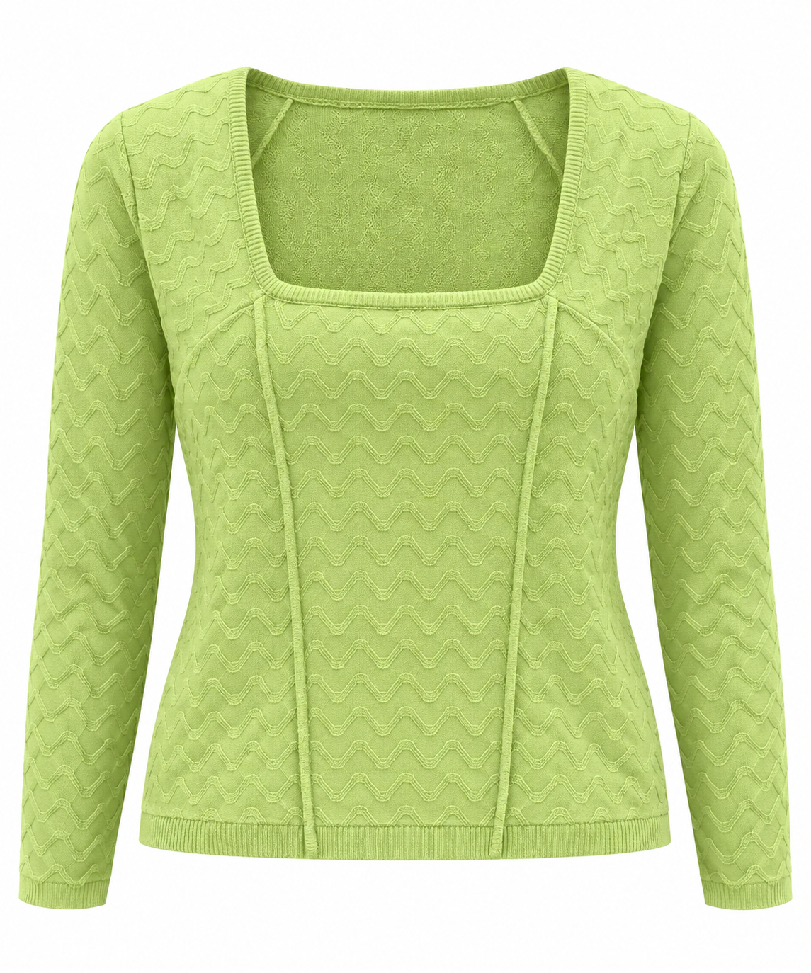 Asos Design Square Neck Jumper In Textured Stitch