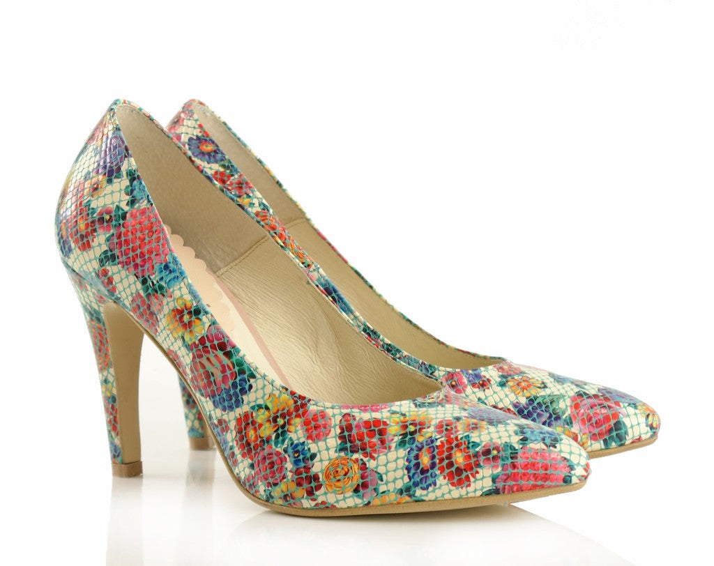 Bosccolo Womens Spike Heels - Flower White