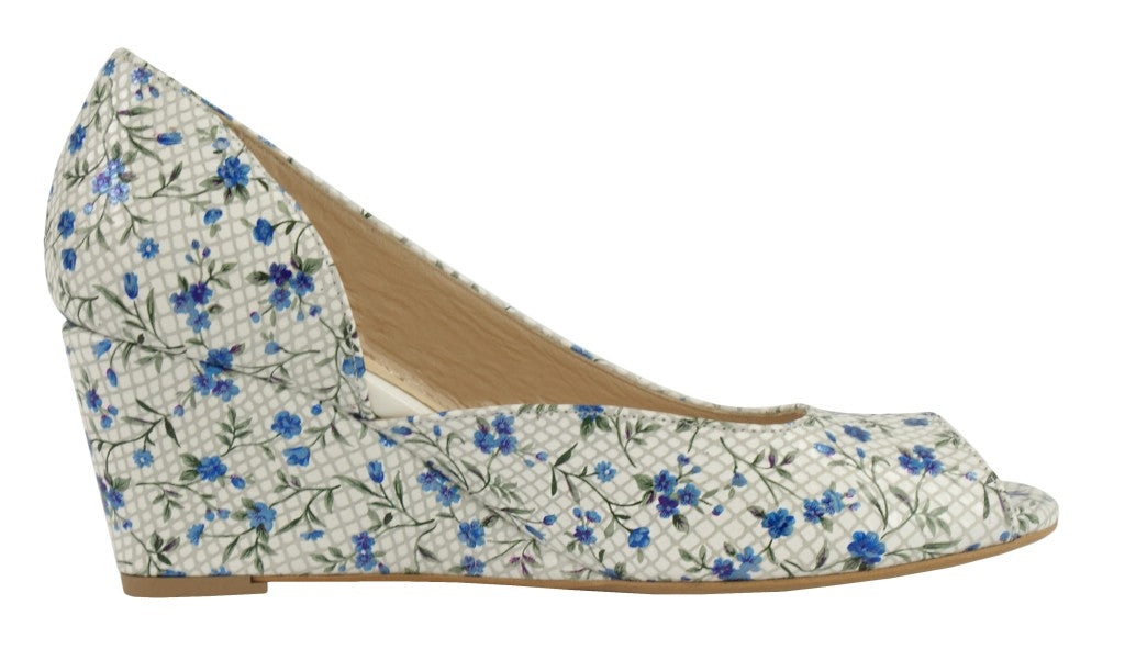 Bosccolo Womens Wedge Heels Sandal - Blue Flowers