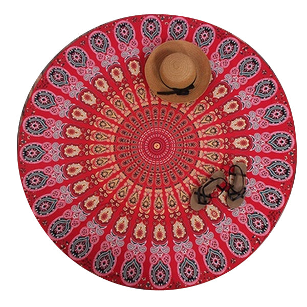 TODO Luxury Edition Chiffon Digital Print Beach Throw Yoga - Red