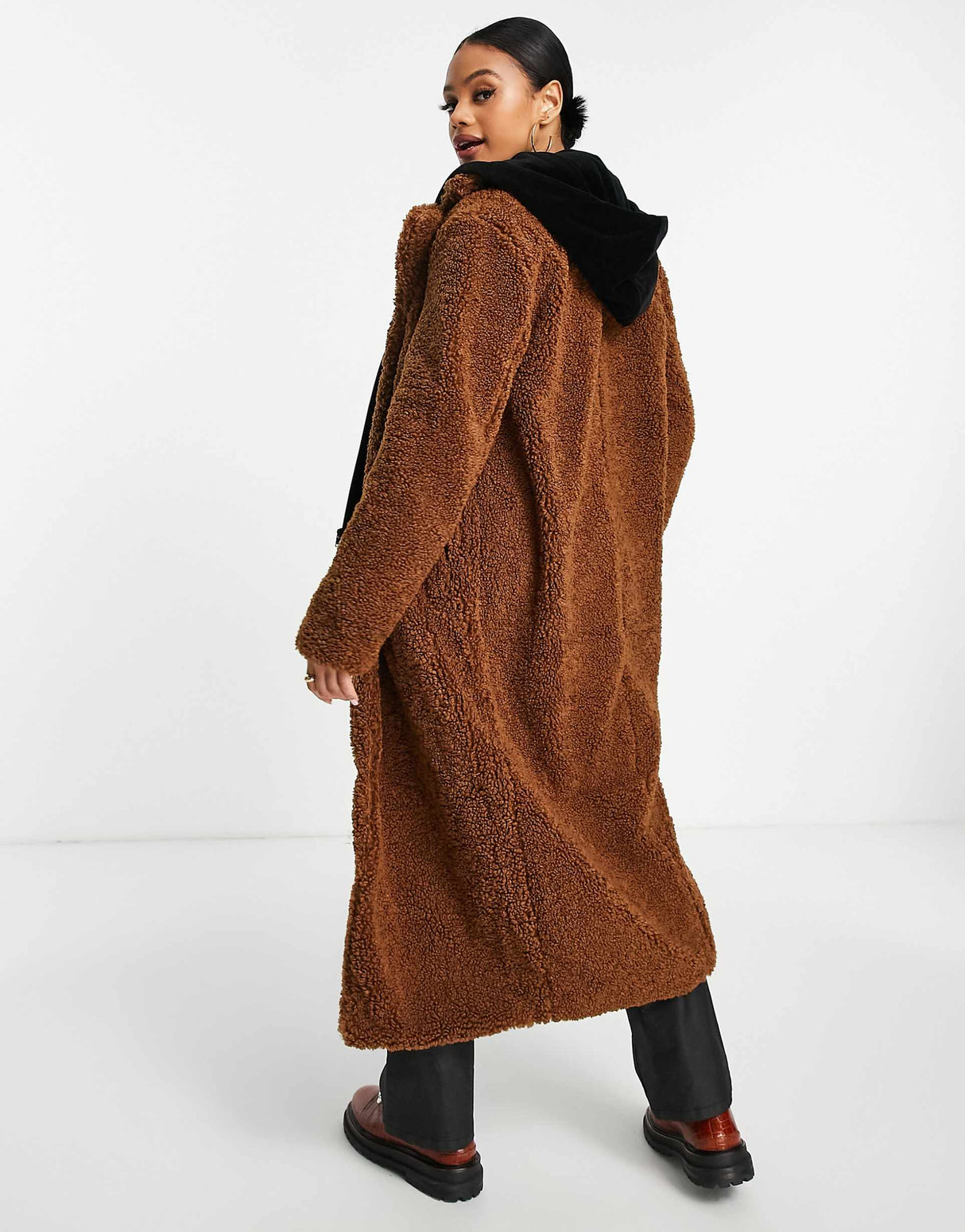 Na-Kd Oversized Teddy Coat In Brown