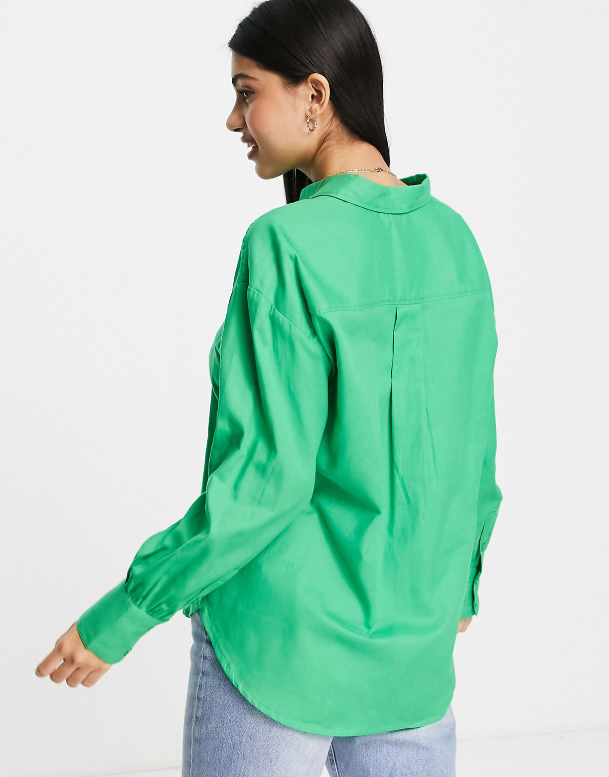 Monki Oversized Shirt In Bright Green