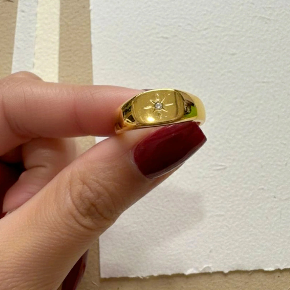 Bullion Gold Celestial Brilliance Ring with Cubic Zirconia in Gold Layered