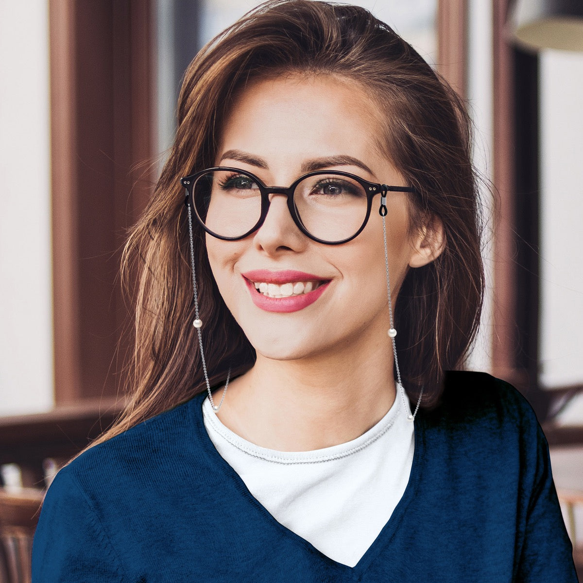 Chain For Glasses - Natural White - Longueur 42 cm