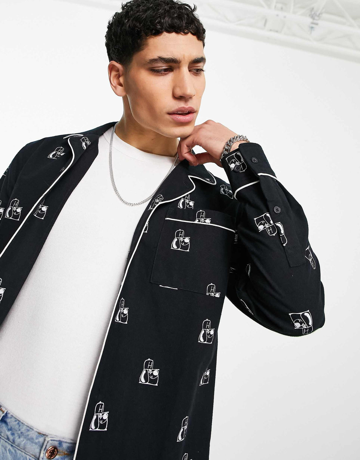 Huf Remio Print Shirt In Black