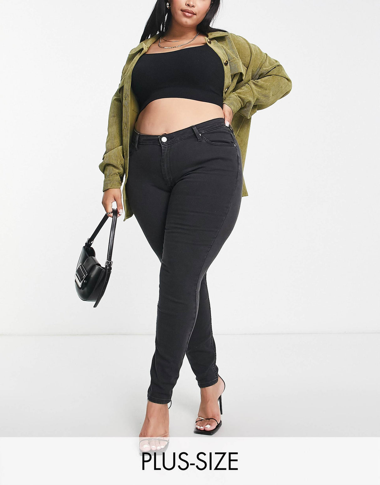 Lee Plus Retro Skinny Jeans In Washed Black