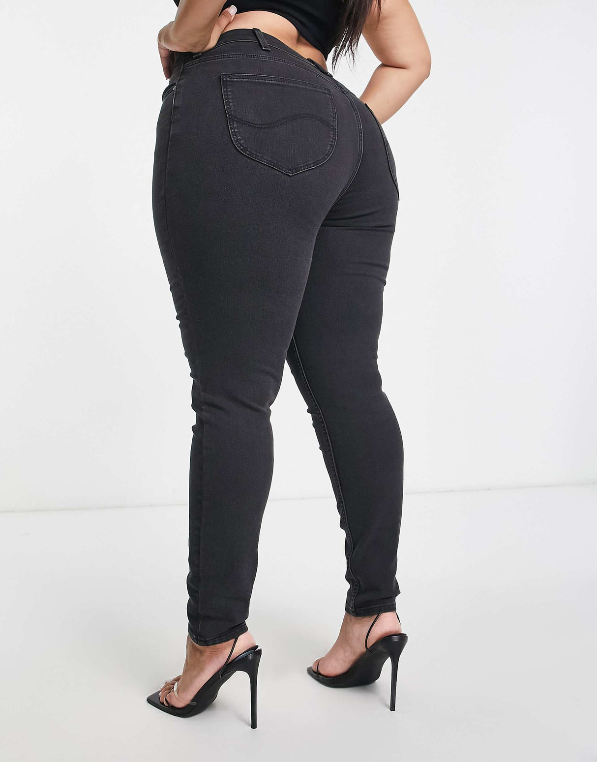 Lee Plus Retro Skinny Jeans In Washed Black