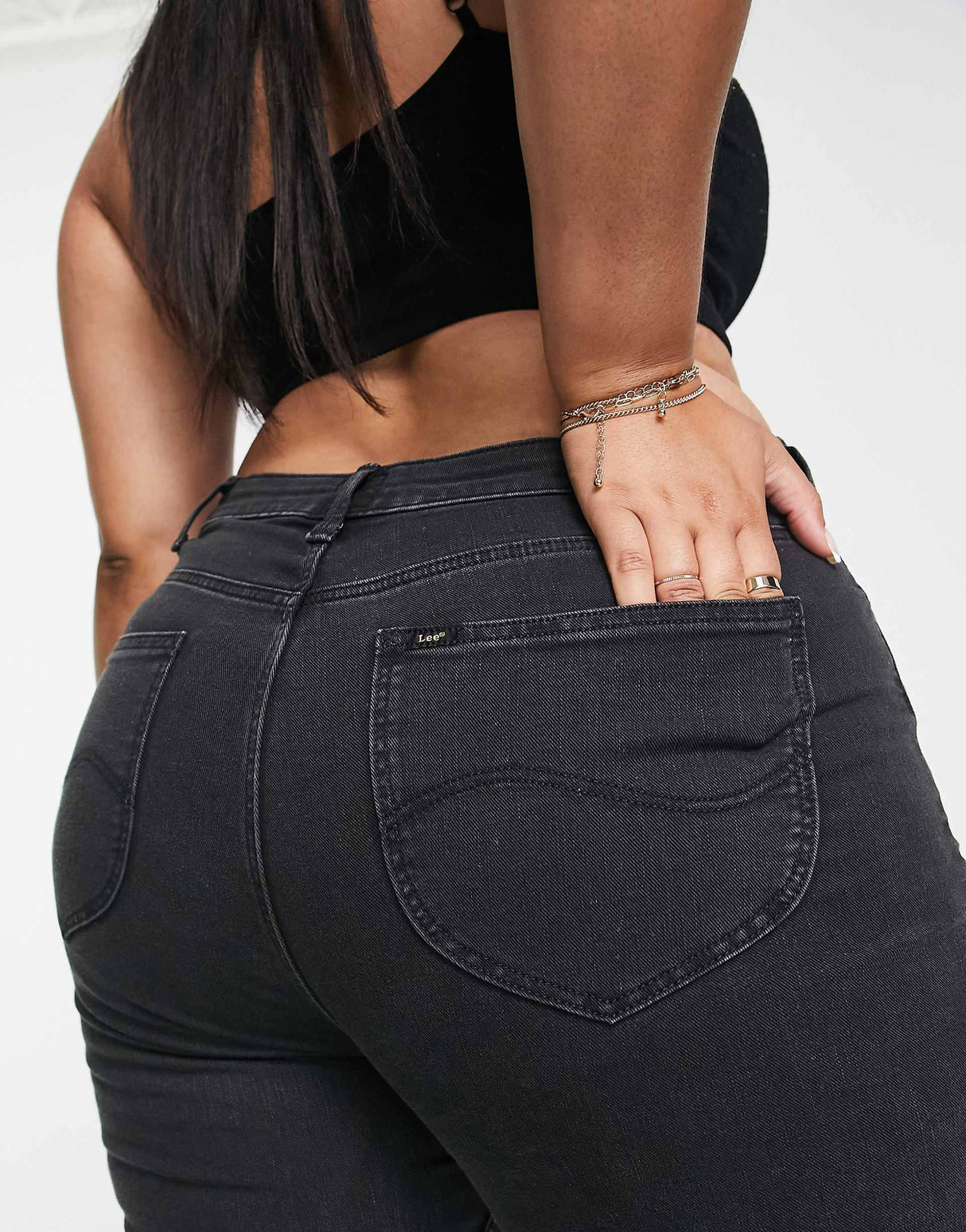 Lee Plus Retro Skinny Jeans In Washed Black