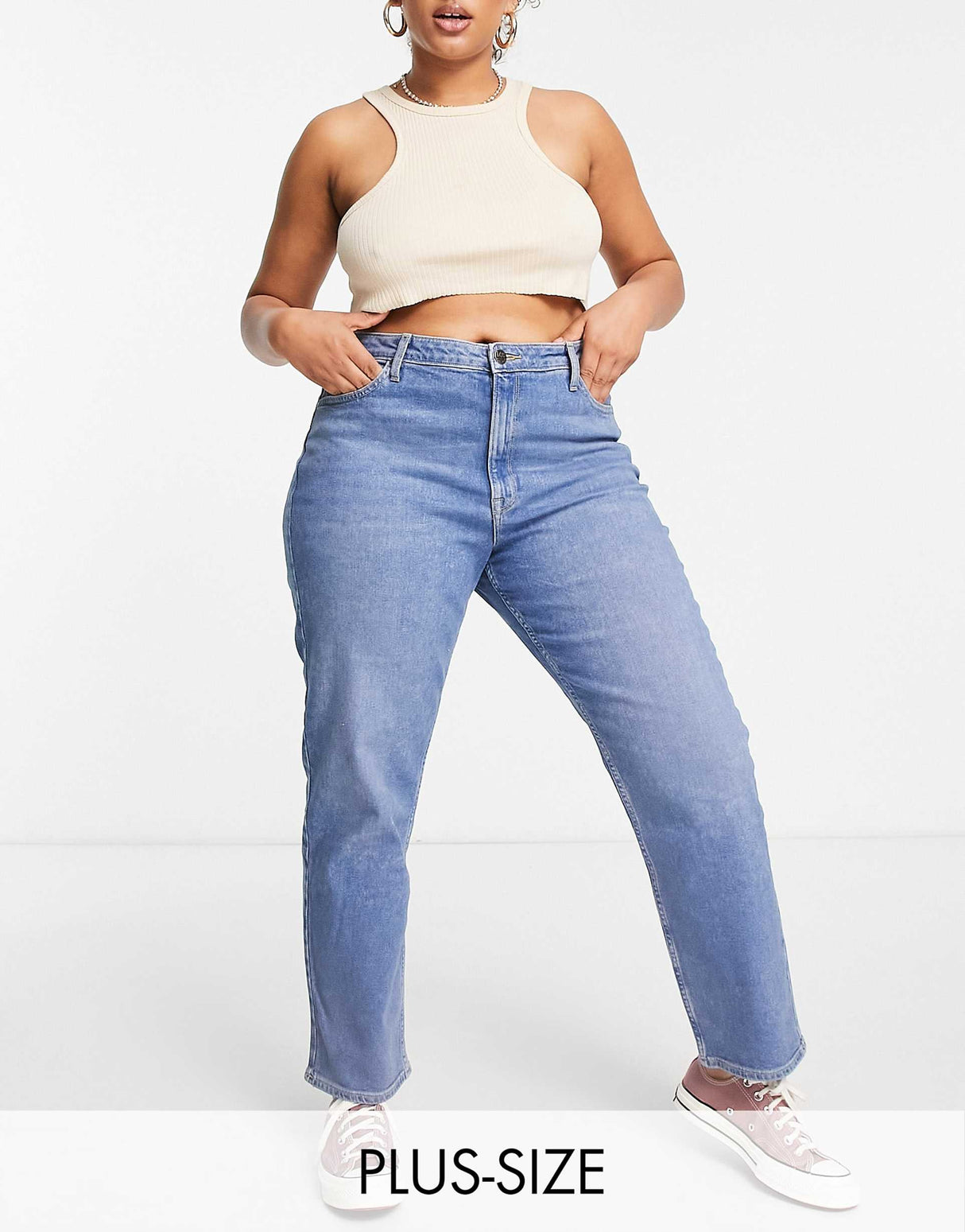 Lee Plus Retro Skinny Jeans In Light Luna Blue