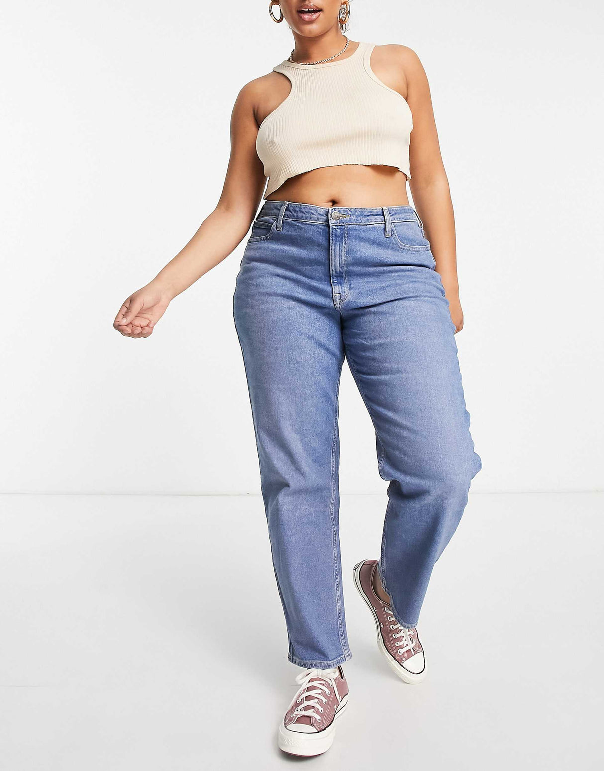 Lee Plus Retro Skinny Jeans In Light Luna Blue
