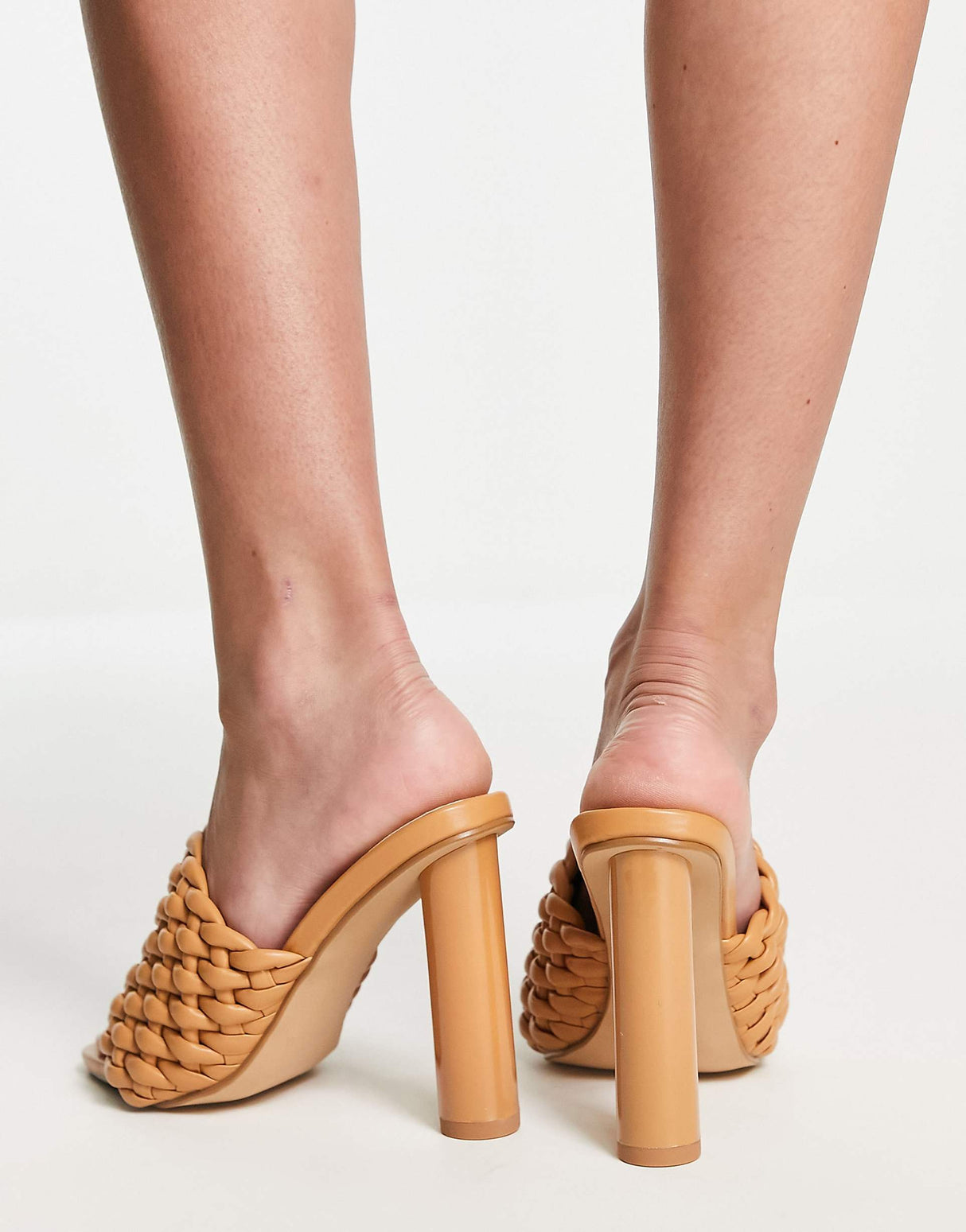 Raid Knottie Mule Heeled Sandals In Beige