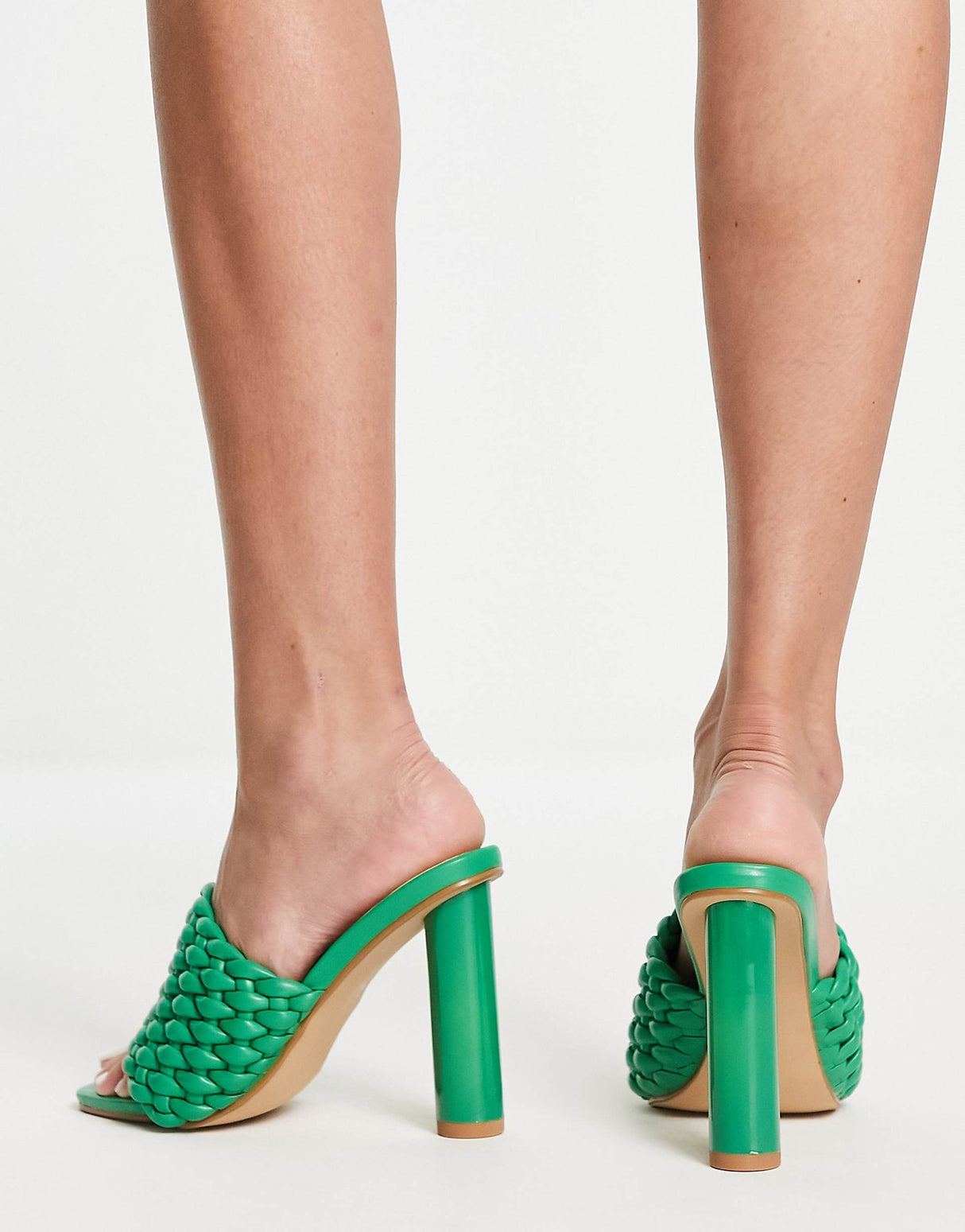 Raid Knottie Mule Heeled Sandals In Green