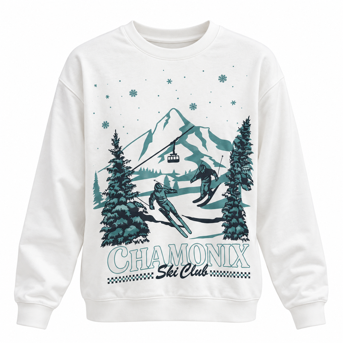 Asos Design Oversized Sweatshirt With Chamonix Apres Print In White