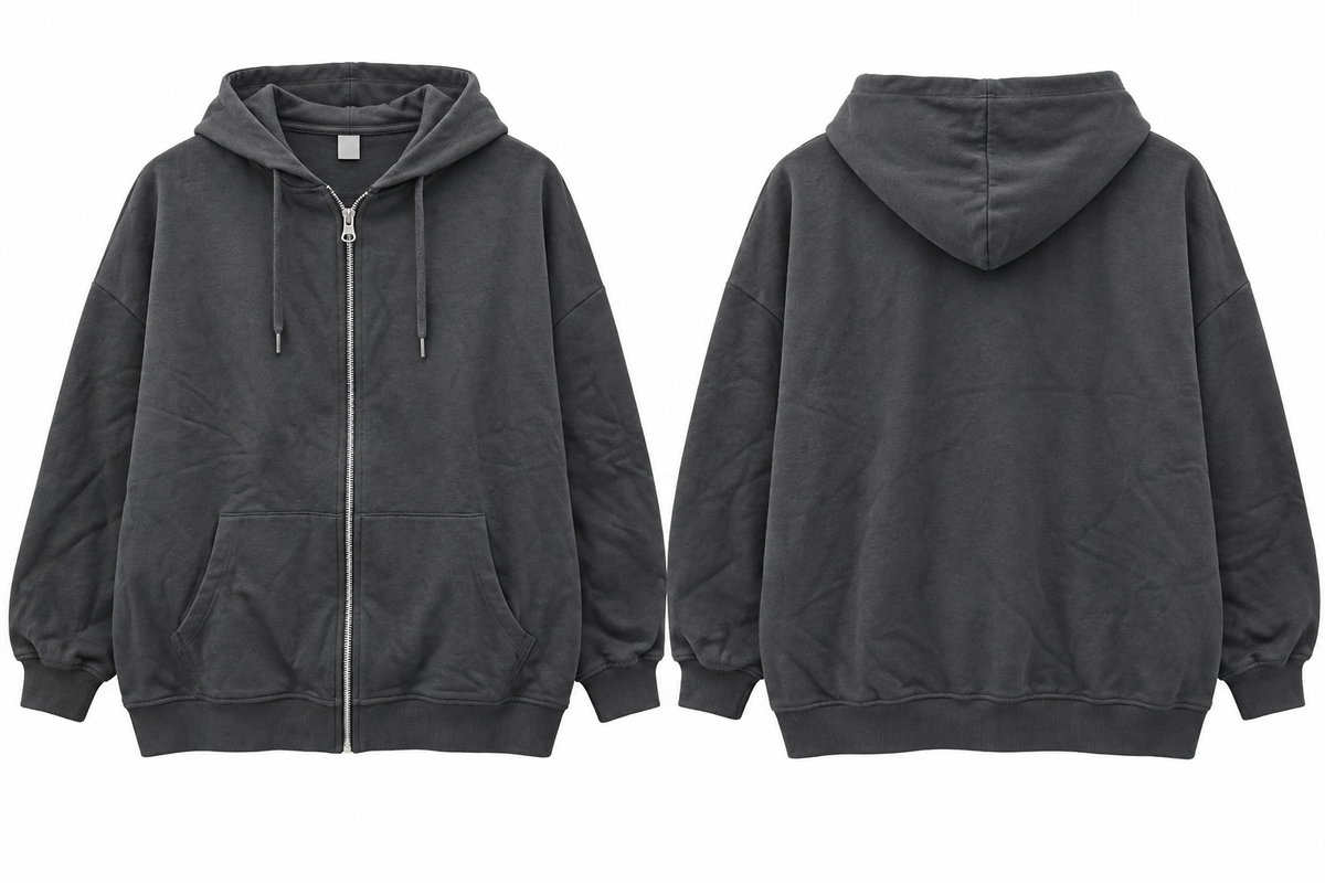 Asos Design Curve Cotton Super Oversized Zip Through Hoodie In Charcoal