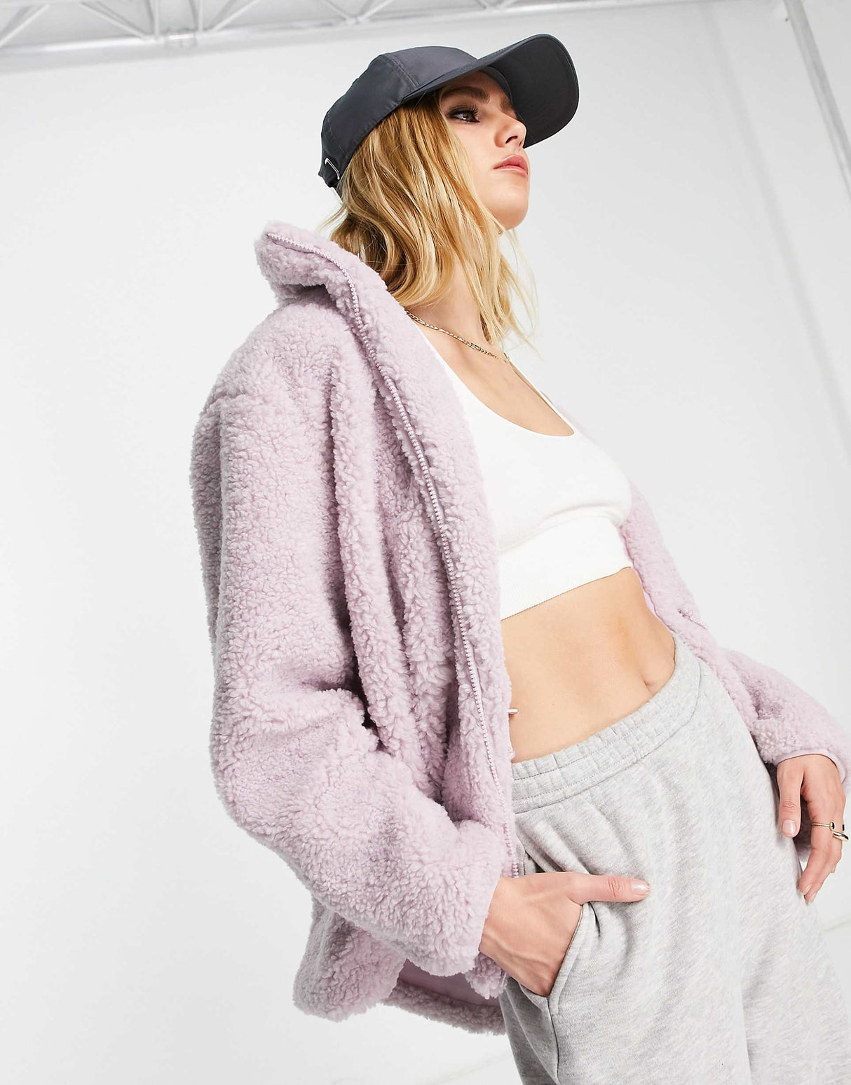 Na-Kd X Lisa Marie Schiffner Teddy Jacket In Lilac