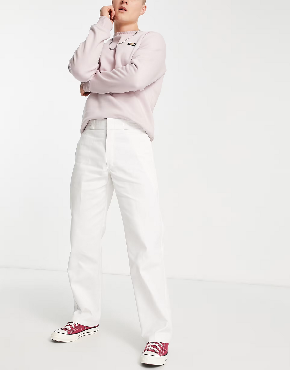 Dickies 874 Work Trousers In White Straight Fit