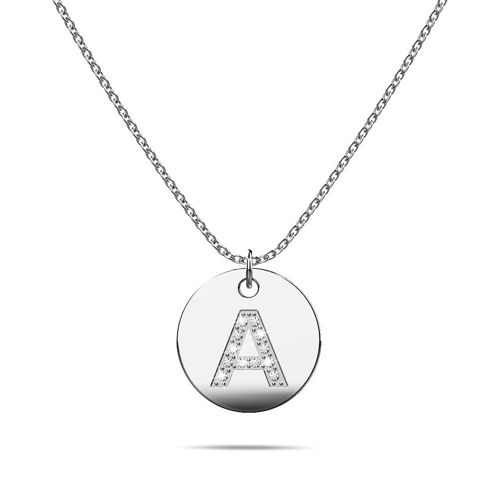 Bullion Gold Initials Fabulous Alphabet Letter Necklace White Gold Layered Steel Jewellery