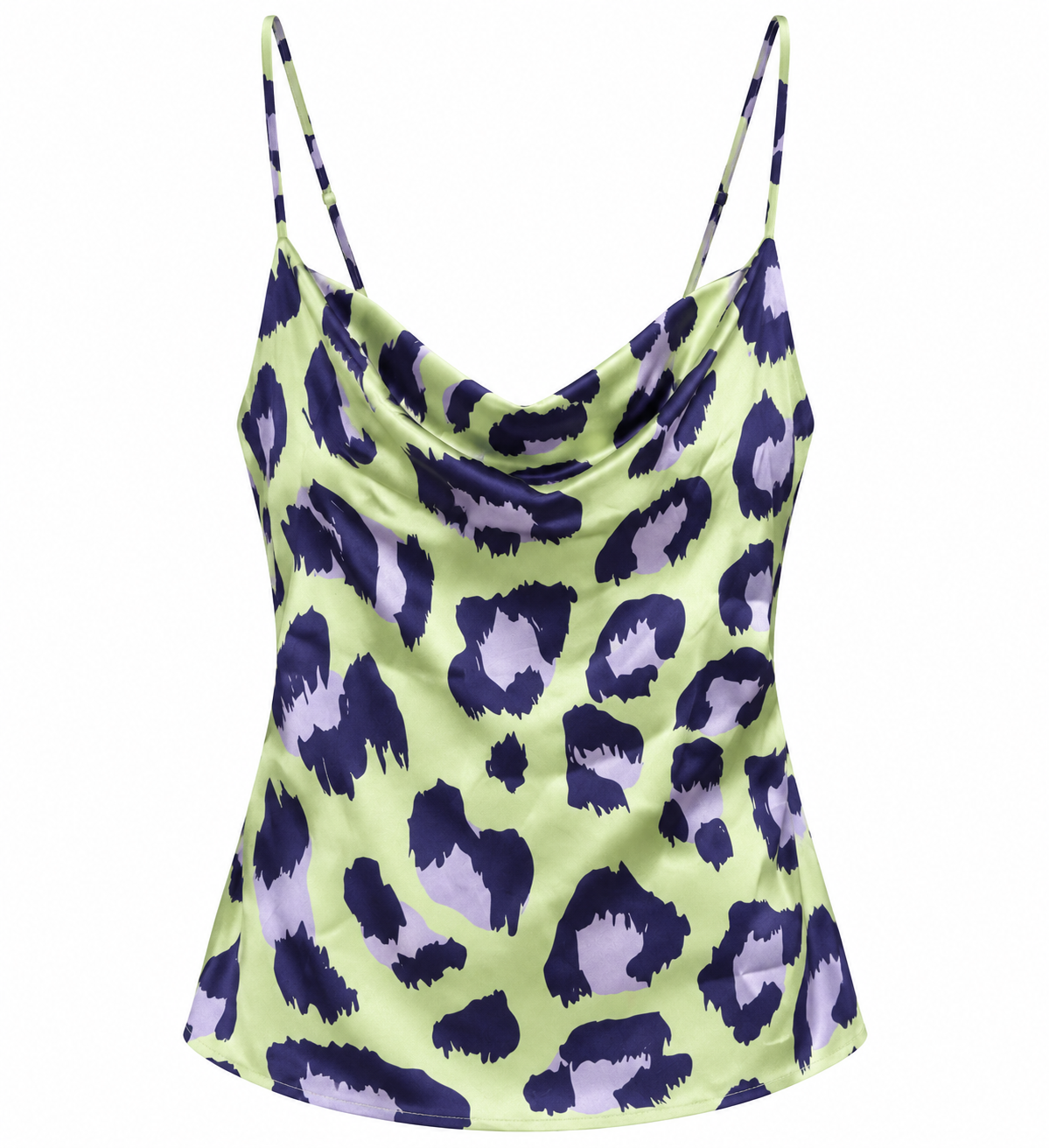 Asos Design Mix & Match Pastel Animal Satin Pyjama Short In Lime & Lilac