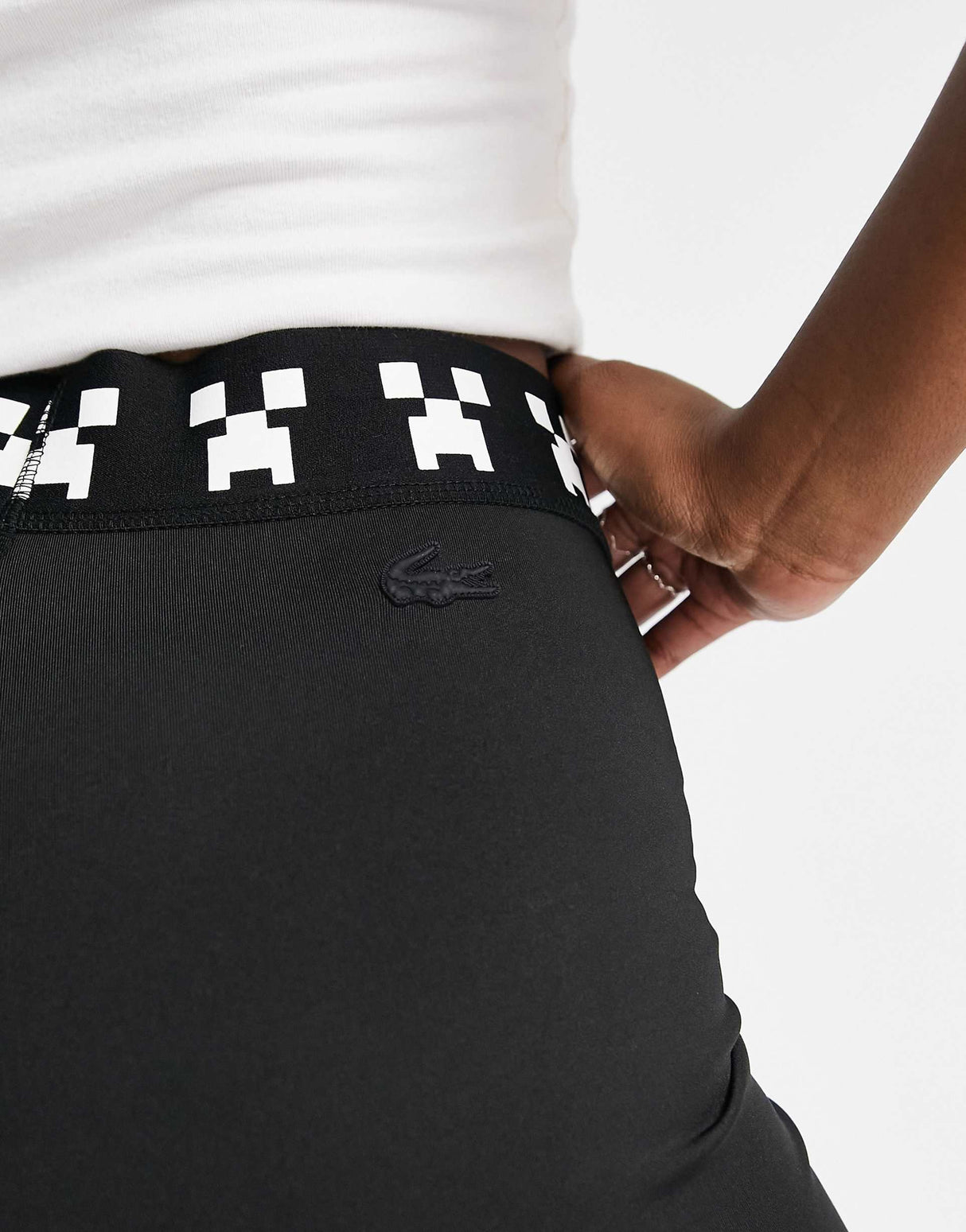 Lacoste X Minecraft Graphic Legging Shorts In Black