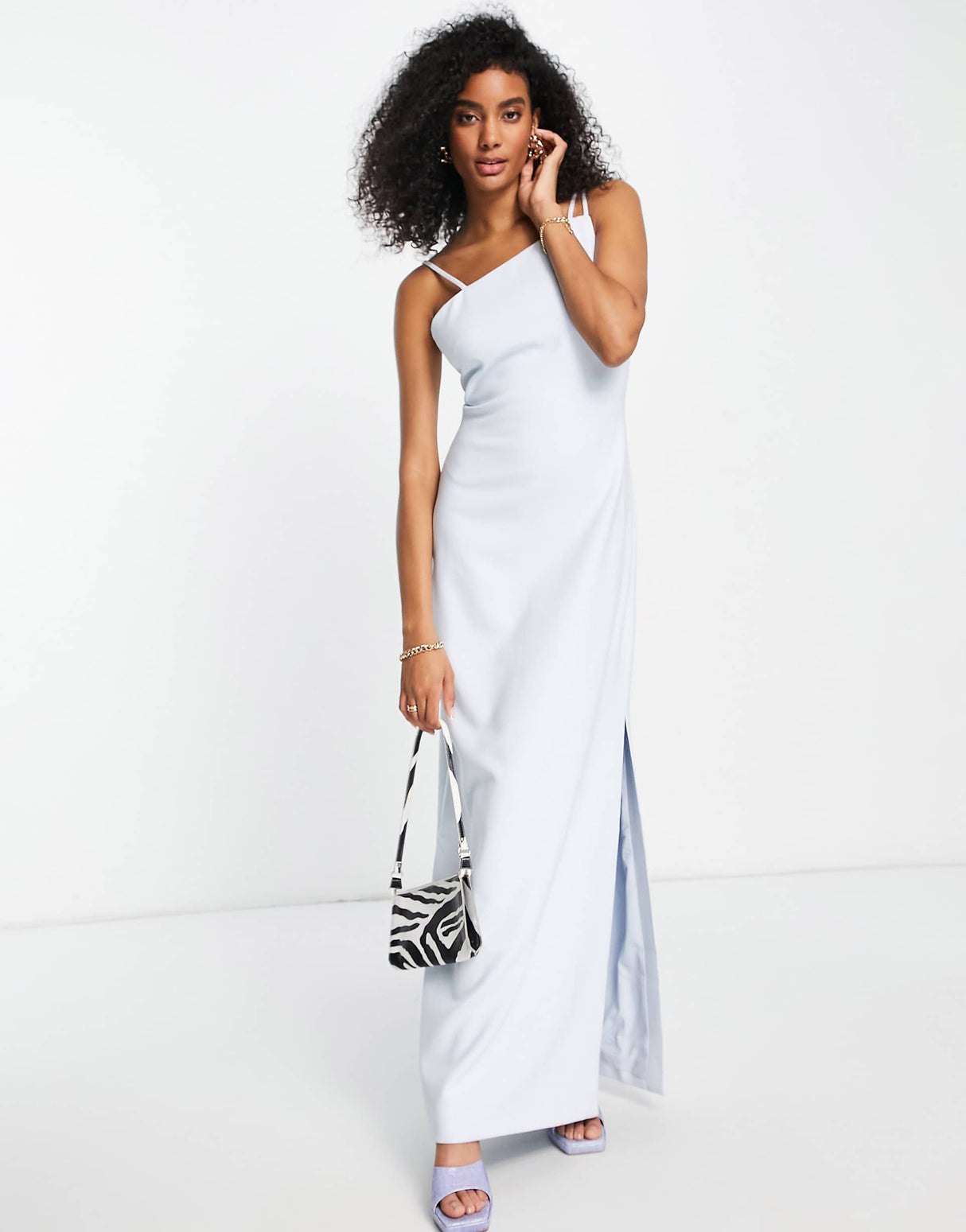 Ted Baker Sannsa Strap Detail Slit Maxi Dress In Blue