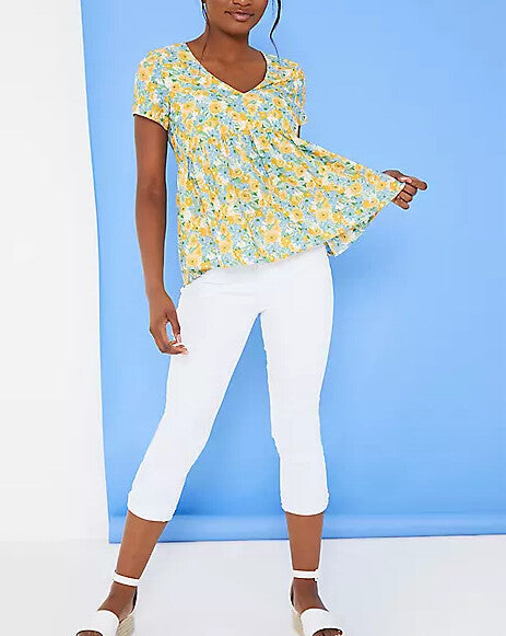 In The Style Stacey Solomon Floral Print Smock Top In Blue