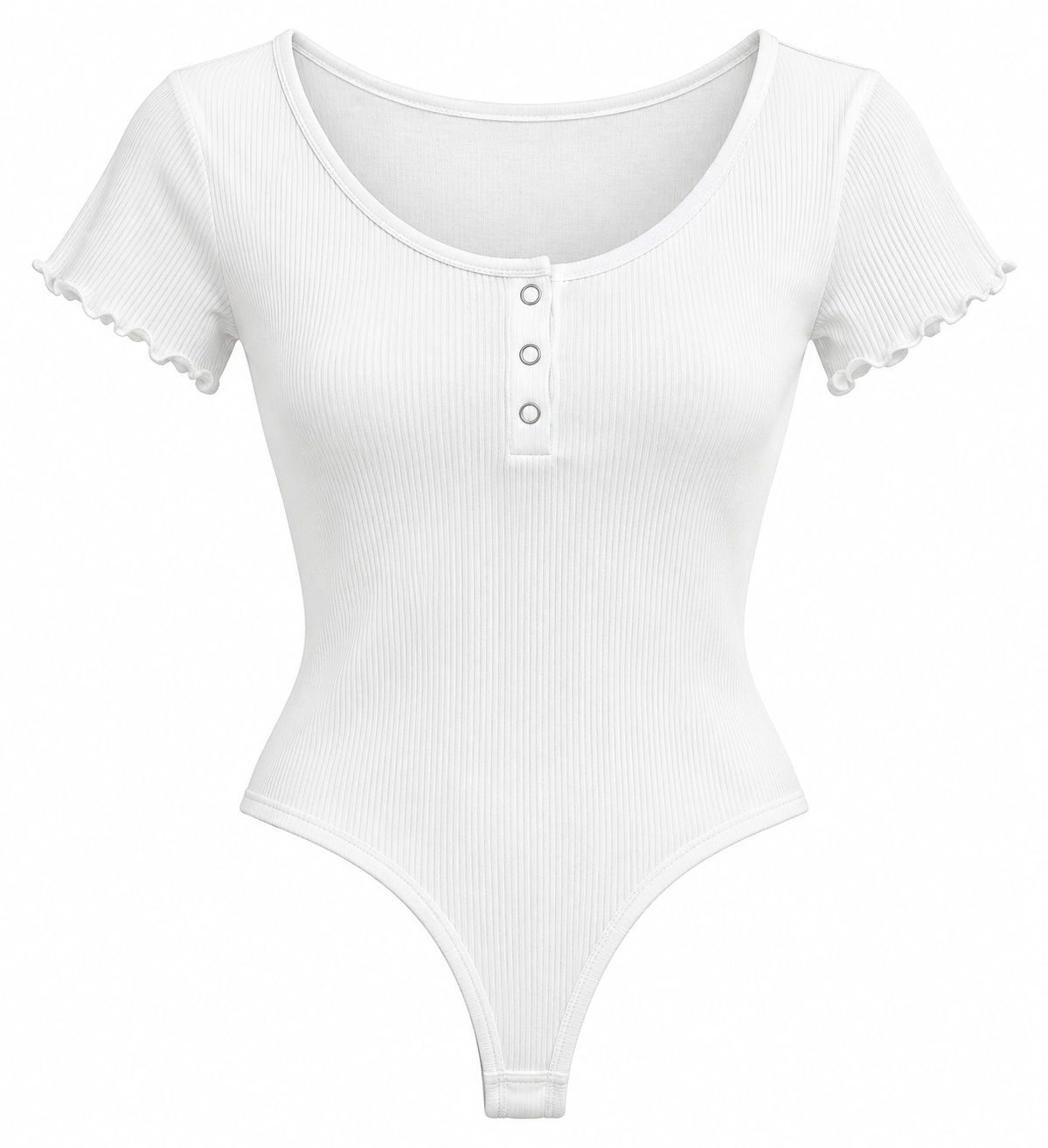 Asos Design Petite Short Sleeve Popper Front Bodysuit In White