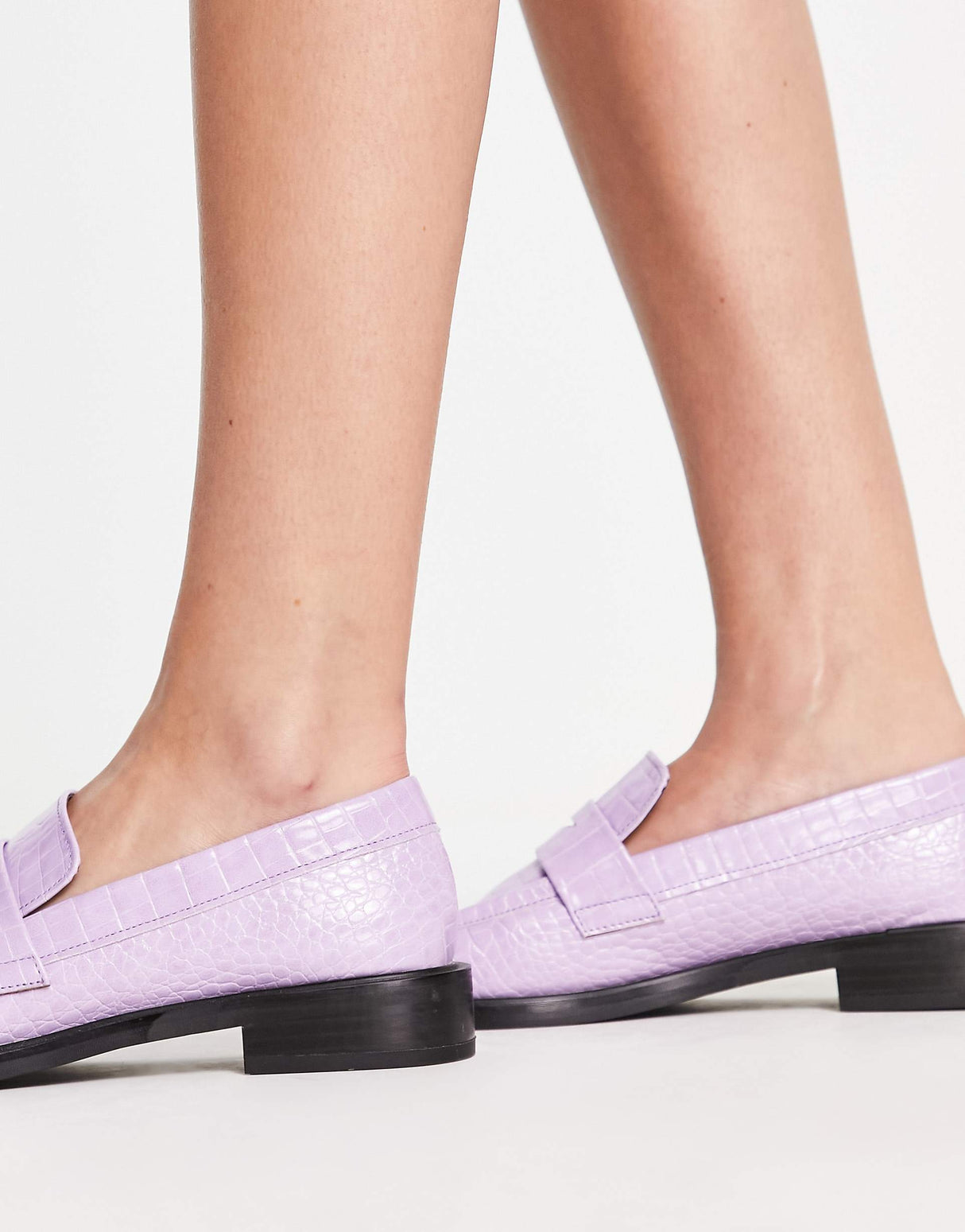 Shellys London Power Loafer In Lilac Croc
